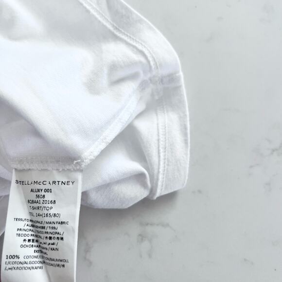 STELLA MCCARTNEY Girls White T-shirt For Girl With Colorful Flowers size 14 - Picture 4 of 5